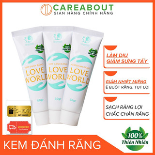 Kem đánh răng LOVE WORLD giúp làm sạch răng, trắng răng, thơm miệng không làm mòn, phục hồi men răng tự nhiên, 60gr