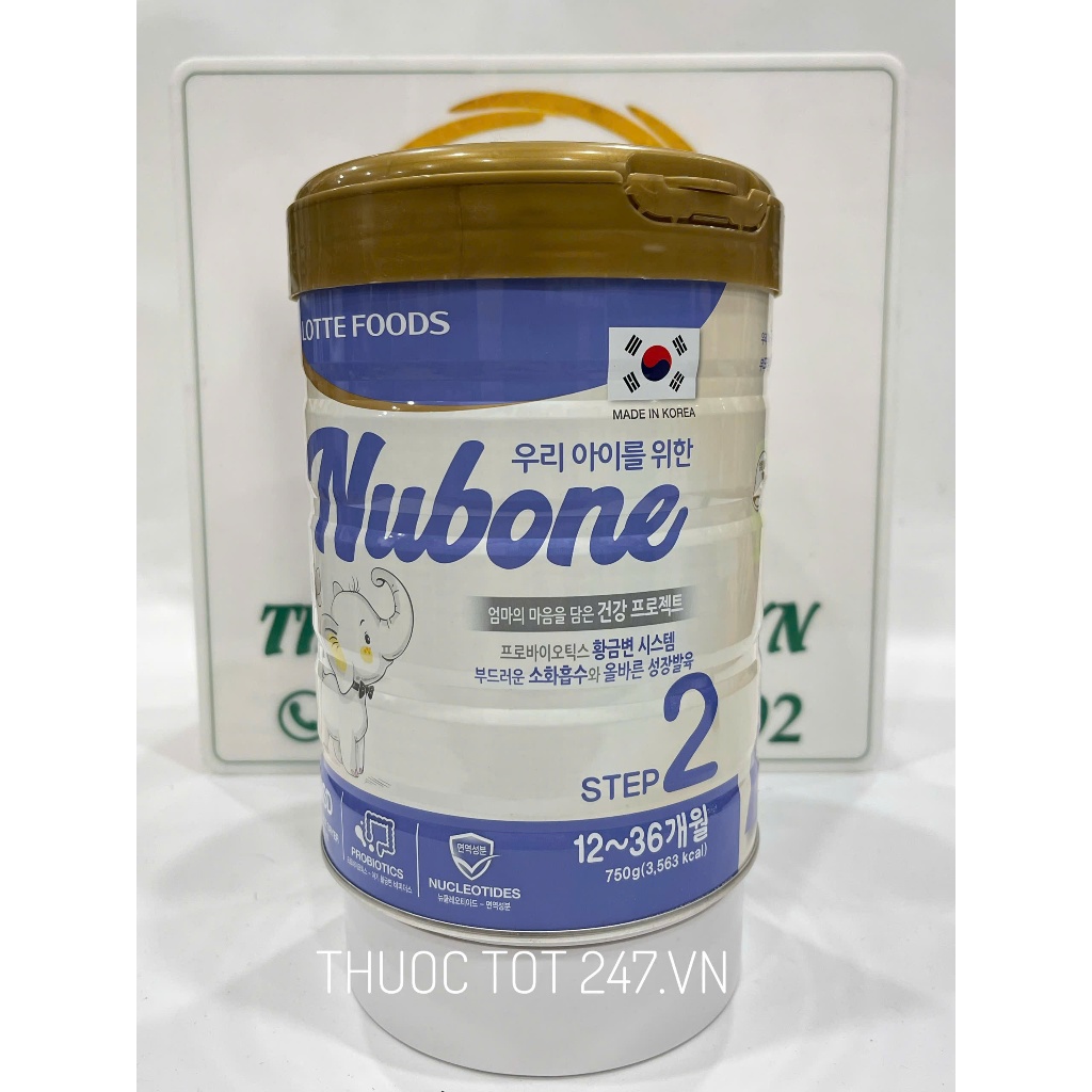 Sữa Nubone Plus+, Step 1, Step 2 750gr Sữa bột công thức giúp bé thông minh, sáng mắt, cao lớn nhanh