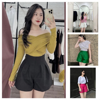 Quần Short Tafta Nhiều Màu Ống Rộng Xoè Phồng Túi Thật 40-70kg , Quần Đùi Nữ Chiết Eo Tôn Dáng