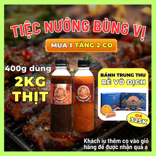Combo tiệc nướng bbq & muối ớt chỉ từ 5 phút - sốt ướp thịt nướng bbq 400g, sốt ướp thịt nướng muối ớt 400g