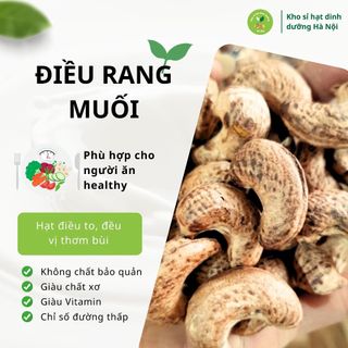 Điều rang muối A Cồ nguyên hạt vỏ lụa hộp 500gr, hạt điều sạch loại 1 tốt cho sức khỏe