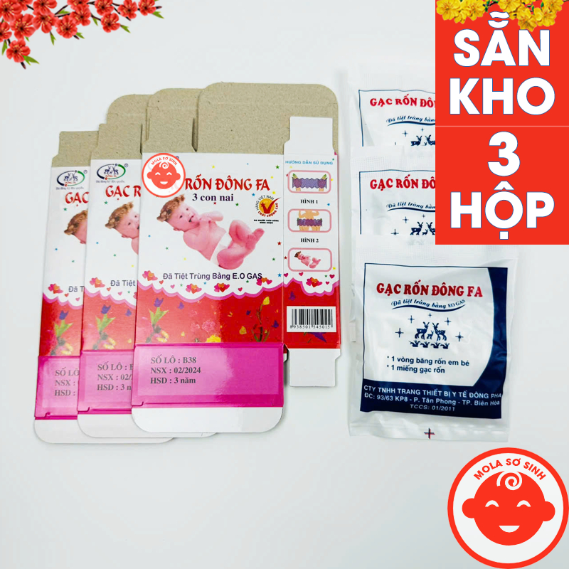 Combo 3 hộp gạc rốn ĐÔNG FA cho bé