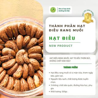 Điều rang muối A Cồ nguyên hạt vỏ lụa hộp 500gr, hạt điều sạch loại 1 tốt cho sức khỏe