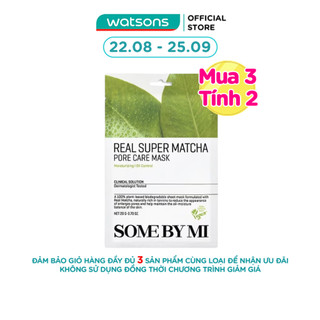 [Mã FMCGWA101 giảm 8% đơn 250K] Mặt Nạ Giấy Some By Mi Chiết Xuất Trà Xanh Real Super Matcha Pore Care Mask 20g