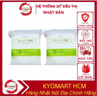 Bông tẩy trang Miniso, bông tẩy trang Nhật Bản gói 180 miếng