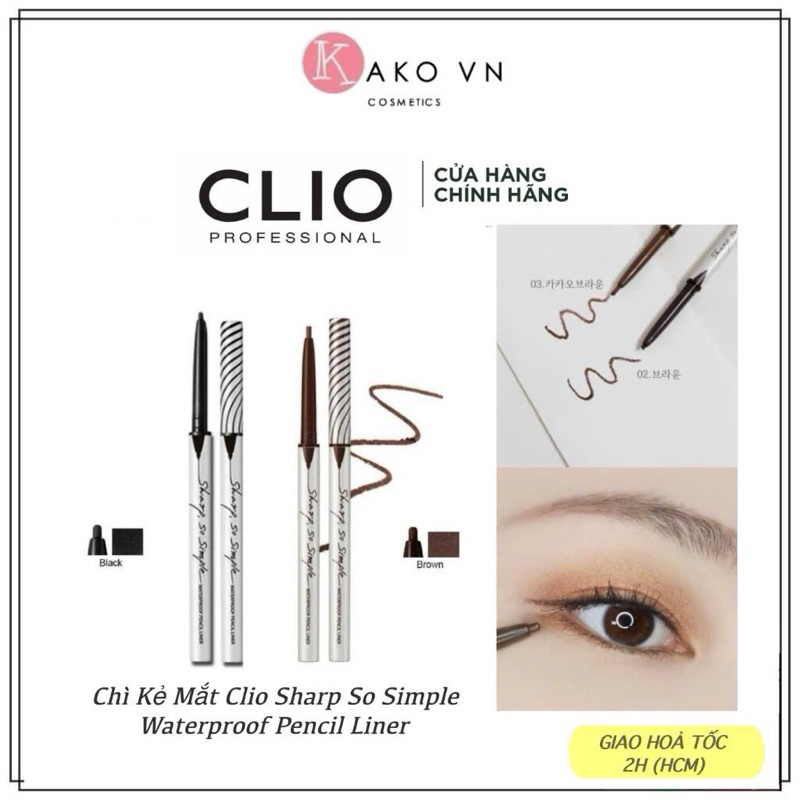 Chì Kẻ Mắt Clio Sharp So Simple Waterproof Pencil Liner