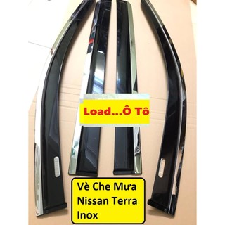 Vè Che Mưa Xe Nissan Terra 2022-2018 Mẫu Chỉ Inox Cao cấp, Trang Bị Sẵn Keo Dán 3M