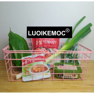 Giỏ Siêu Thị X2 Đen/ Trắng / Hồng - Kích thước 34*24*12cm