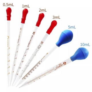 [LOẠI NGẮN DỄ CẦM] Ống hút pipet thủy tinh chia vạch DÀI 20cm kèm quả bóp