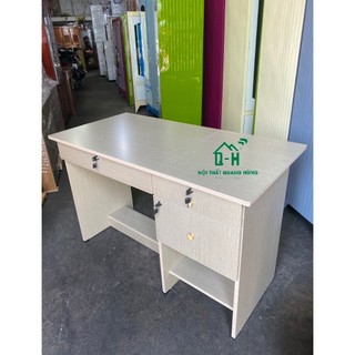 Bàn làm việc văn phòng ván ép 1m màu kem giá rẻ