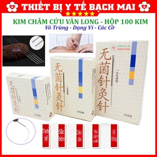  Hộp 100 Kim Châm Cứu Vân Long Sắc Bén Dẻo Dai Tiệt Trùng Dạng Vỉ Các Cỡ 