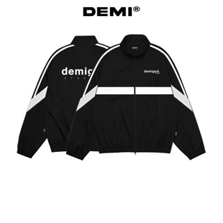 Áo khoác jacket local brand giá rẻ DEMI nhiều size, vải dù 2 lớp phối màu đen sọc trắng | DE-AK65