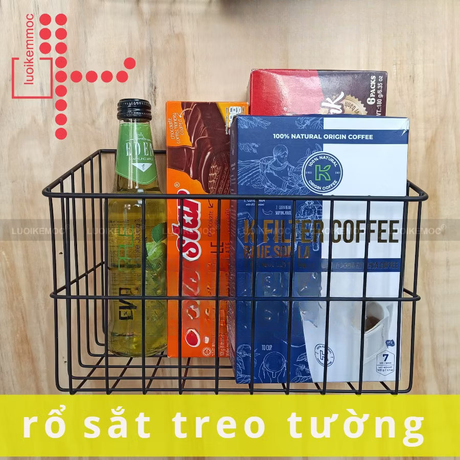 Rổ sắt treo tường - Rổ sắt để bàn (tặng kèm ốc vít treo tường), đựng đồ dùng