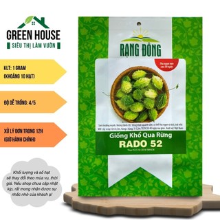 Hạt giống Khổ Qua Rừng Rado 52 (1g~10 hạt) hiệu Rạng Đông sinh trưởng khoẻ | Green House
