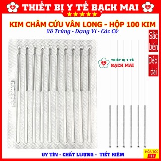 Kim châm cứu vân long các cỡ, tiệt trùng dạng vỉ - hộp 100 chiếc