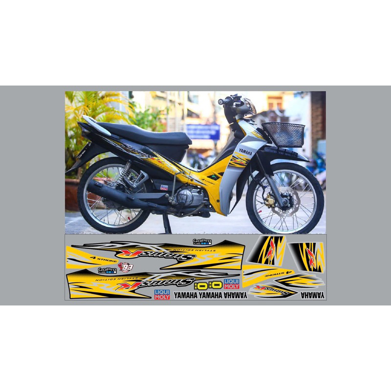 tem chế Sirius R bạc đen vàng- Tem decal3 lớp