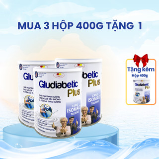  Combo 3 tặng 1 Sữa Bột Cho Người Tiểu Đường Gludiabetic Plush sản phẩm dinh dưỡng dành cho  người mắc tiểu đường 