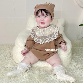 Bodysuit Cho Bé Chất Len Nhung Nâu Mềm Ấm Co Giãn Nhẹ Kèm Mũ Nồi Sang Chảnh 