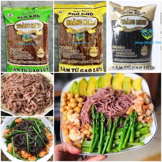 Đặc sản Bún phở gạo lứt đỏ đen Hoàng Minh 500gr, bún dai ngon healthy ăn kiêng eatclean