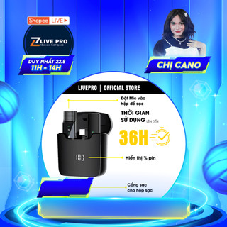 Micro thu âm không dây cài áo lọc tiếng ồn, quay video livestream 3 chế độ kết nối phạm vi 20m