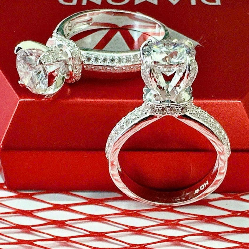 Nhẫn bạc,nhẫn bạc đính đá hạt đá chủ 7.5mm,nhẫn bạc phong cách quý phái,tiểu thư,sang trọng,hot tren