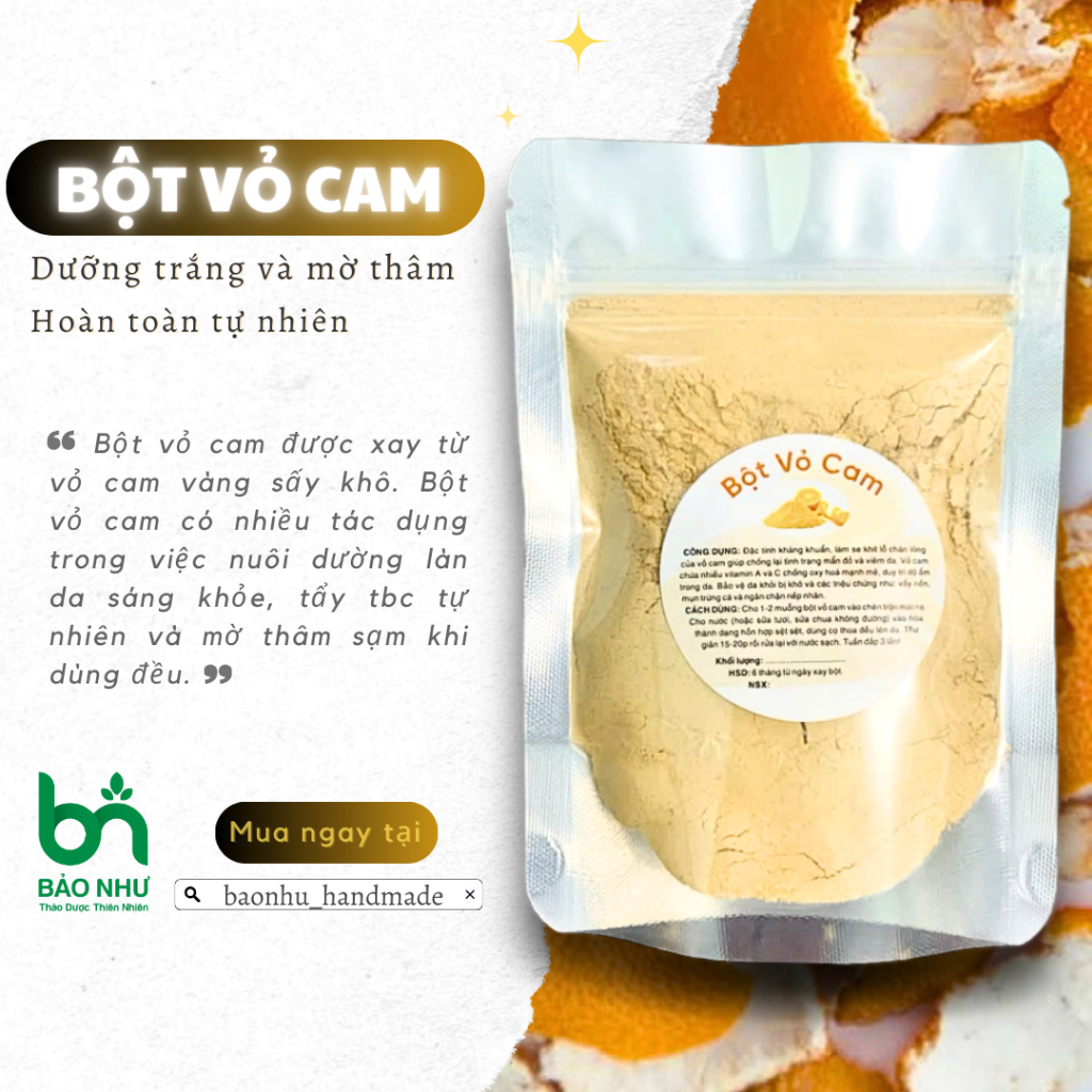 Bột Vỏ Cam Handmade - Sản sinh Collagen