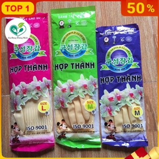 ( LẺ ĐÔI ) Găng tay cao su Hợp Thành dài 32 - 38cm size S, M, L, XL dùng rửa chén, rửa bát