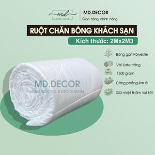 Ruột chăn bông hè thu cao cấp  MD.Decor ép hơi căng phồng êm ái và thấm hút tốt kích thước 2Mx2M3