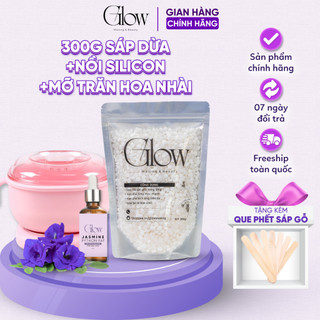  Nồi Điện Silicon Chống Dính + 300g Sáp Sữa Dừa GLOWWAXING + Mỡ Trăn Hoa Nhài 10ml CHE TÊN - 1092 