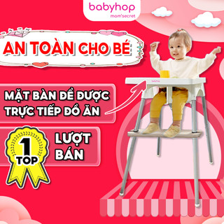 Ghế ăn dặm, bàn ăn cho bé Babyhop kèm mặt bàn, điều chỉnh 2 nấc, 3 dây đai an toàn sử dụng cho trẻ em từ 6 tháng->3 tuổi