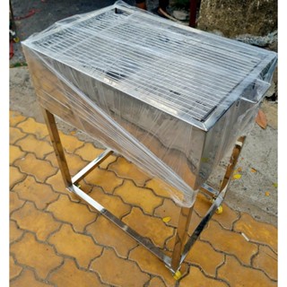 Bếp Nướng Than Inox Loại Lớn 40x60 - 50x80 có bánh xe . TẶNG KẸP GẮP NƯỚNG THỊT