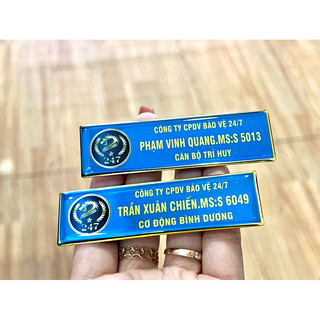 Bảng tên nhân viên bảo vệ - in cố định gửi tên cho shop