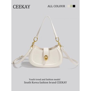 [SẴN HÀNG] Túi Ceekay chính hãng | Túi xách nữ cao cấp dáng bán nguyệt da trơn có thể thay dây - Full box - CK69