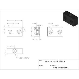 Screw block nut POM vít me T8-8 (kiểu 2)
