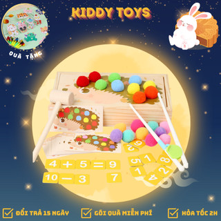 Bộ đồ chơi nhím học toán Kiddy Toys Đồ chơi toán học montessori Đồ chơi gỗ giáo dục sớm,phát triển tư duy cho bé