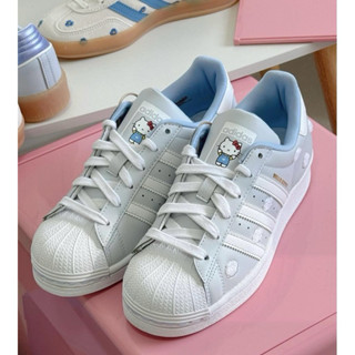 Giày sneaker hello kitty x super sta white cloud bản cao cấp full box bill - Giày sò hello kitty xanh trắng