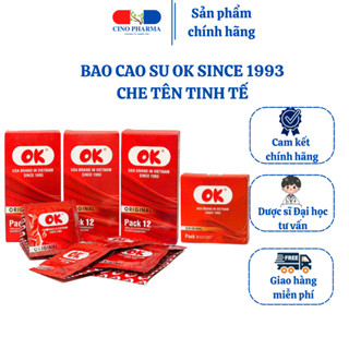 Bao cao su OK Original (Che tên tinh tế), USA Brand in Vietnam since 1993 - Hộp 3 cái, Hộp 12 cái