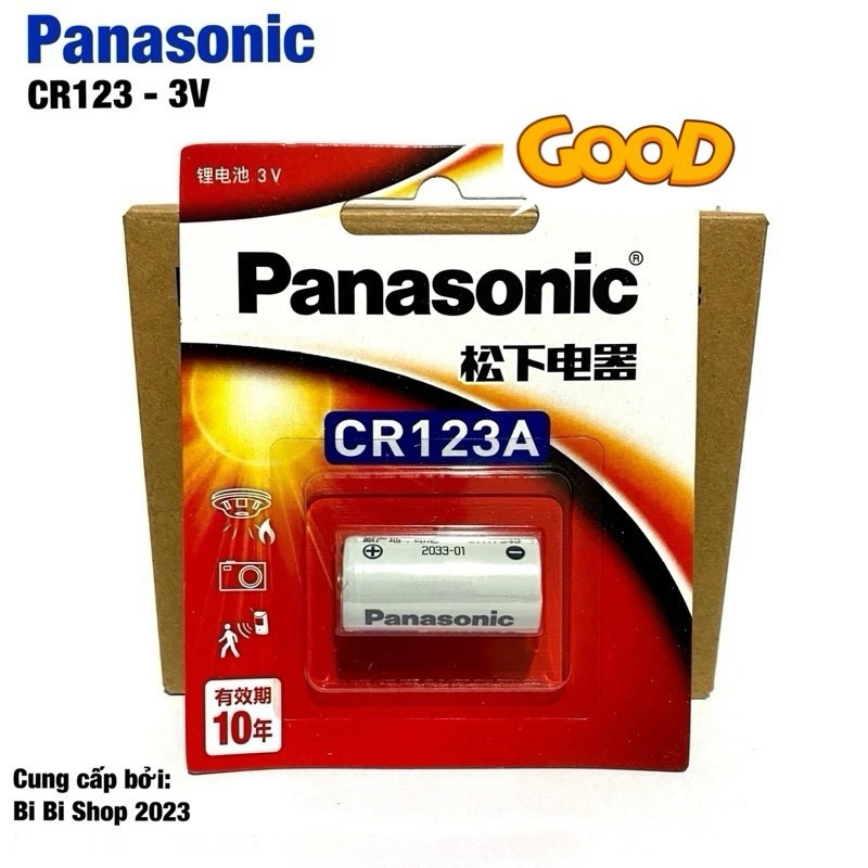 Pin CR123 CR123A Panasonic 3V Lithium Hàng Nhập Khẩu Vỉ 1 Viên