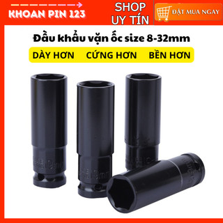Đầu khẩu 1/2 8 - 32mm dài 78mm vặn bulong, đầu bulong, đầu tiếp màu đen