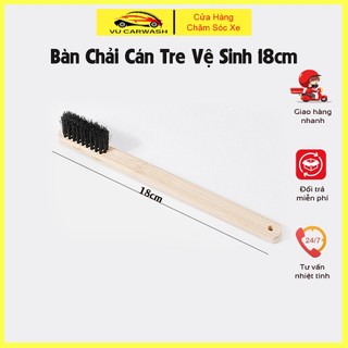 Bàn Chải Đa Năng Vệ Sinh Khoang Máy - Nội Thất Ô Tô Xe Máy Cán Tre dài 18cm