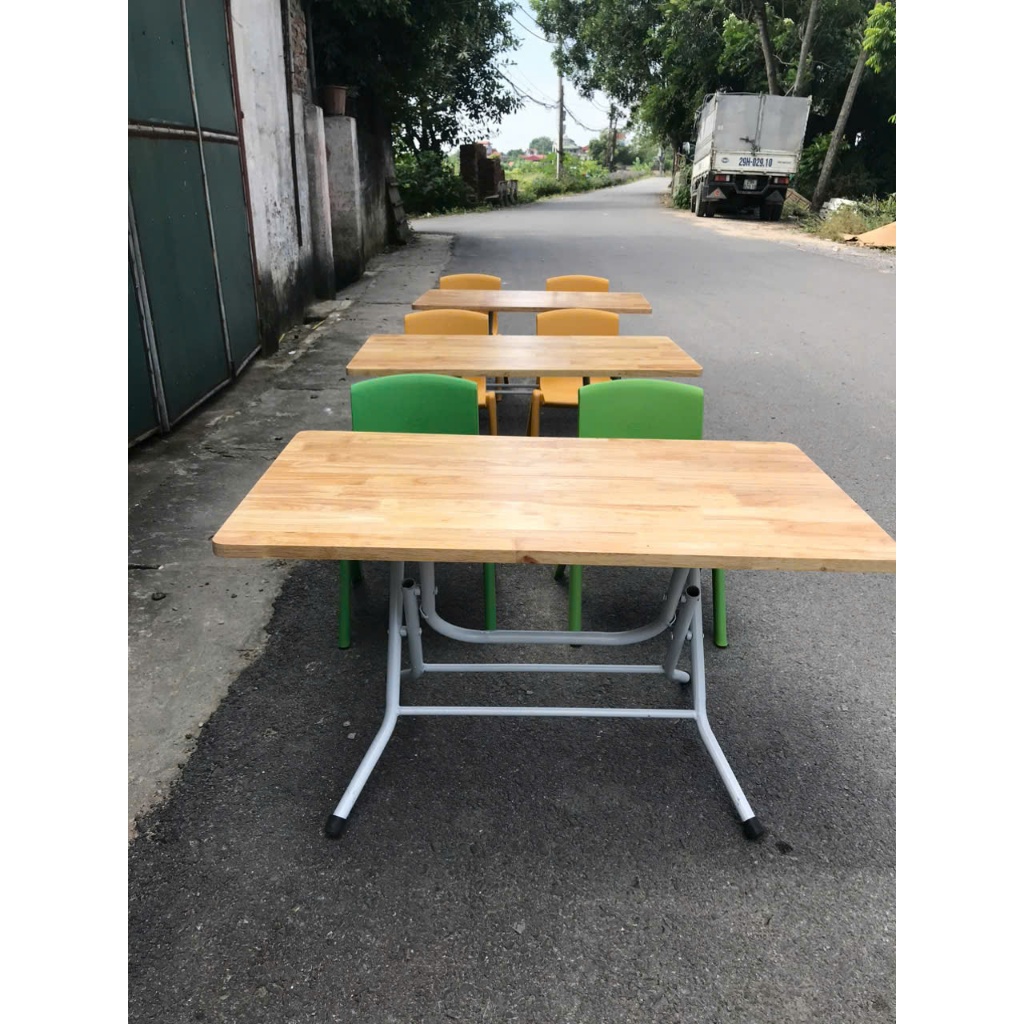 ⚡bàn gấp chân cao 50cm x80 cao 50 gỗ cao su cao 50 cm