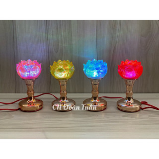 MỘT ĐÔI ĐÈN THỜ LED BÚP SEN ĐỔI MÀU