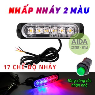 Đèn led nhấp nháy 2 màu cao cấp 17 chế độ chớp - LEDPO