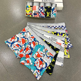 [ Hàng loại 1 ] Combo quần lót nam, sịp đùi nam in hình họa tiết Doremon, Shin .... chất thun lạnh co dãn 4 chiều.