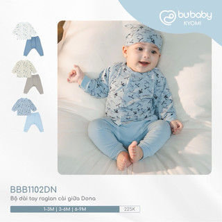 Đồ Bộ Bé Trai, Bé Gái Sơ Sinh Bu baby BamBus Glory Dài Tay Cài Chéo, Bộ Đồ Sơ Sinh Cao Cấp Cho Bé 0-6M