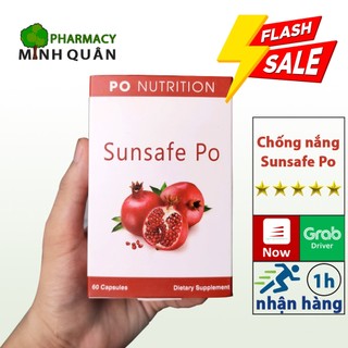 SUNSAFE PO Viên Uống Chống Nắng Nội Sinh Chiết Xuất Từ Quả Lựu Đỏ (hộp 60 Viên)