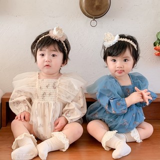 Băng Đô Turban Cho Bé Gái Kiểu Vương Miện Vải Viền Ren Đính Đá - Màu Trắng Kem Siêu Xinh !