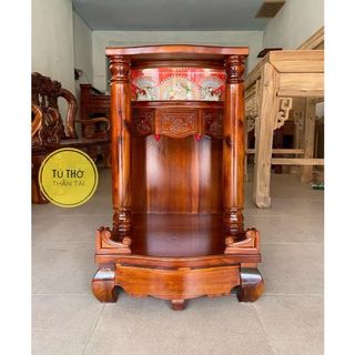 Bàn thờ thần tài có hộp đèn cột tròn trơn 50 x 81cm