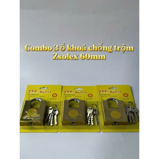 Combo 3 ổ khóa Zsolex Promax chống trộm, chống cắt cỡ lớn 60mm