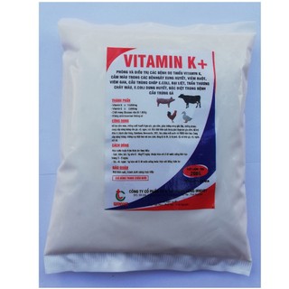 1 gói VITAMIN K 200g Cung cấp vitamin K, giúp cầm máu nhanh Dùng tốt khi cắt mỏ, cắt đuôi, thiến lợn, chó, mèo